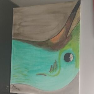 Abstract Canvas Art with Green and Brown Tones